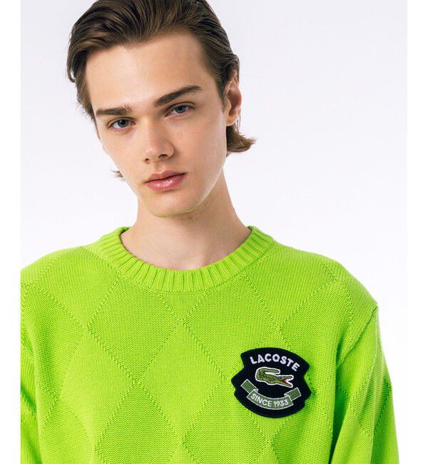 LACOSTE「オーガニックコットン トーナルアーガイルニットセーター」|ニット・セーター|