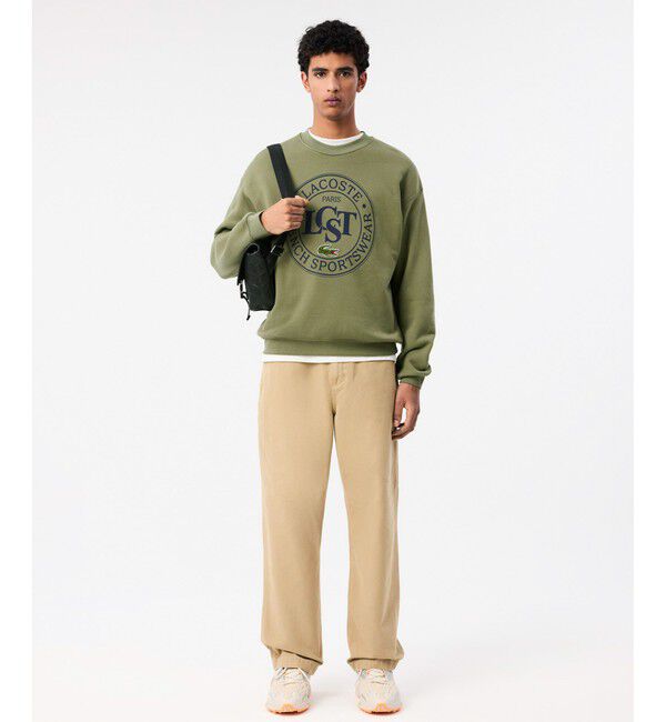 LACOSTE「オーバーサイズ LCSTサークルグラフィッククルーネックスウェット トレーナー」|スウェット・ジャージ|
