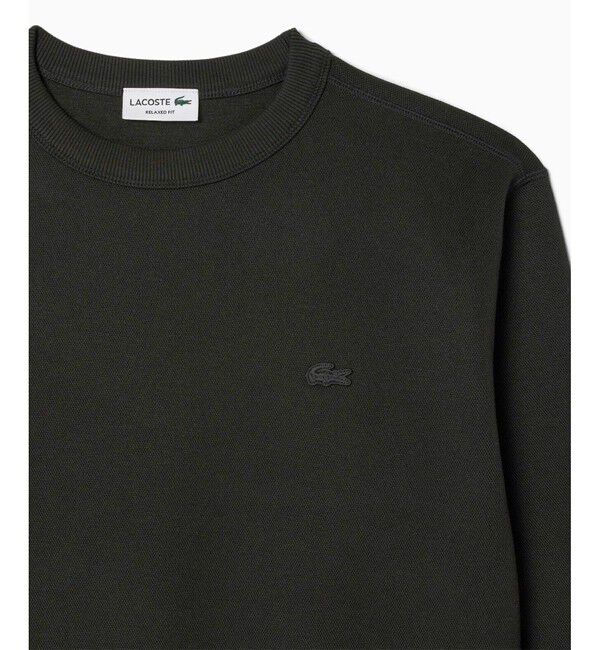 LACOSTE「ワントーンクルーネック 鹿の子ニット / 鹿の子スウェット」|スウェット・ジャージ|