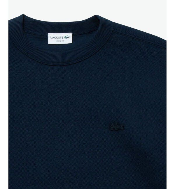 LACOSTE「ワントーンクルーネック 鹿の子ニット / 鹿の子スウェット」|スウェット・ジャージ|