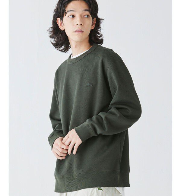 LACOSTE「ワントーンクルーネック 鹿の子ニット / 鹿の子スウェット」|スウェット・ジャージ|