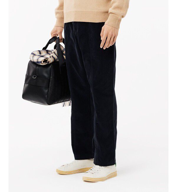 LACOSTE「センターラインステッチ コーデュロイイージーパンツ」|チノ|ダークネイビー