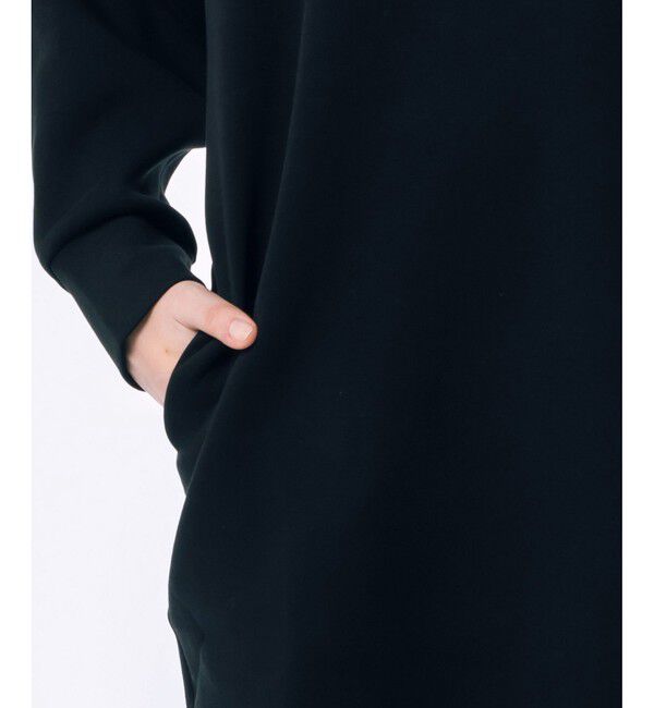 LACOSTE「ブランドネームロゴステッチダブルフェイススウェットフーディードレス / ロングスウェットパーカー」|ワンピース|