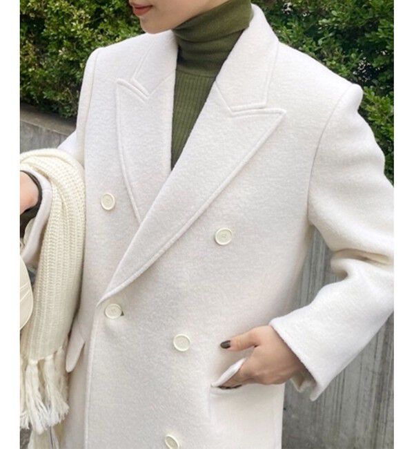 LACOSTE「ダブルブレストウール ロングコート」|チェスターコート|