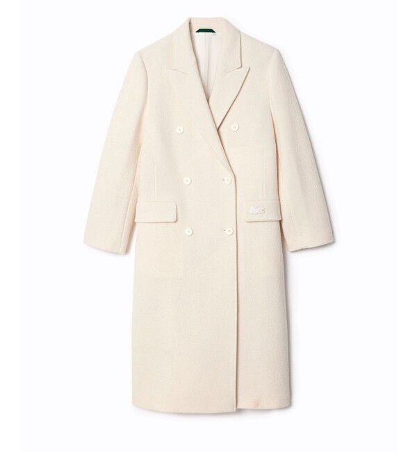 LACOSTE「ダブルブレストウール ロングコート」|チェスターコート|