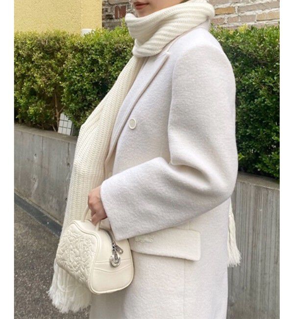 LACOSTE「ダブルブレストウール ロングコート」|チェスターコート|