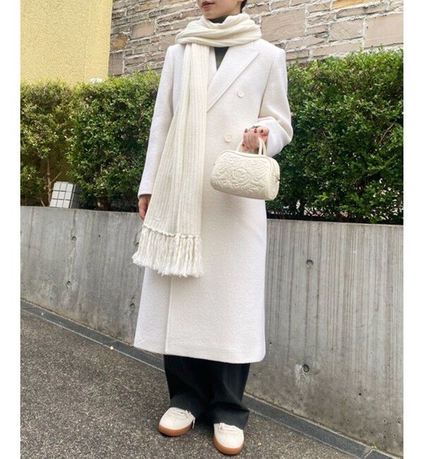 LACOSTE「ダブルブレストウール ロングコート」|チェスターコート|