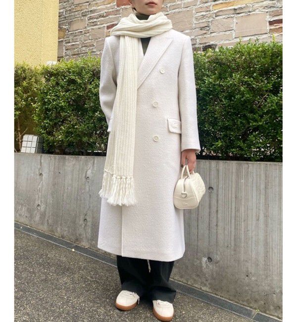 LACOSTE「ダブルブレストウール ロングコート」|チェスターコート|