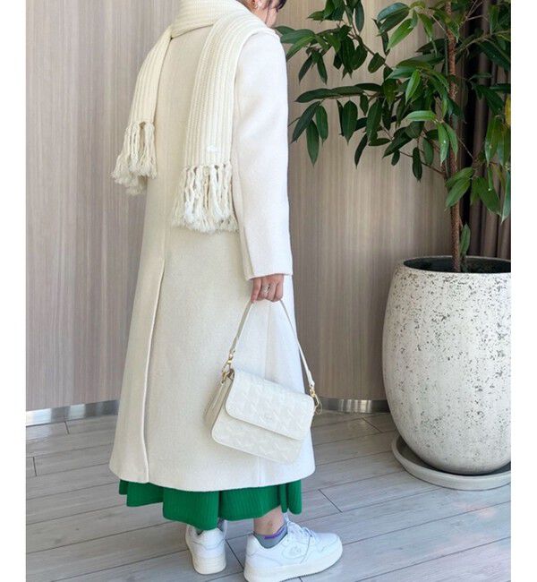 LACOSTE「ダブルブレストウール ロングコート」|チェスターコート|