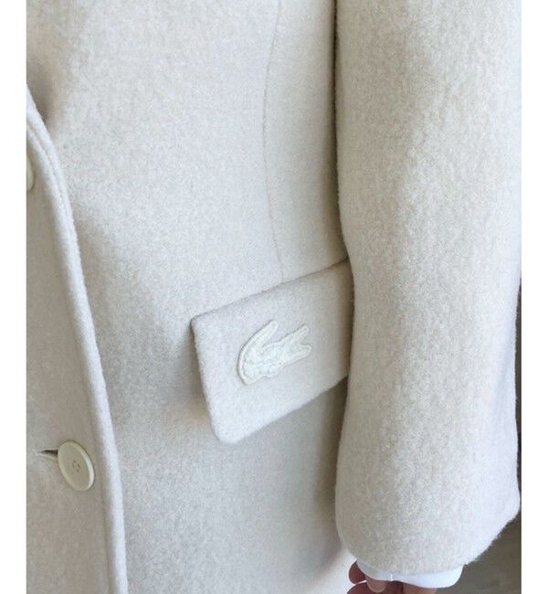 LACOSTE「ダブルブレストウール ロングコート」|チェスターコート|