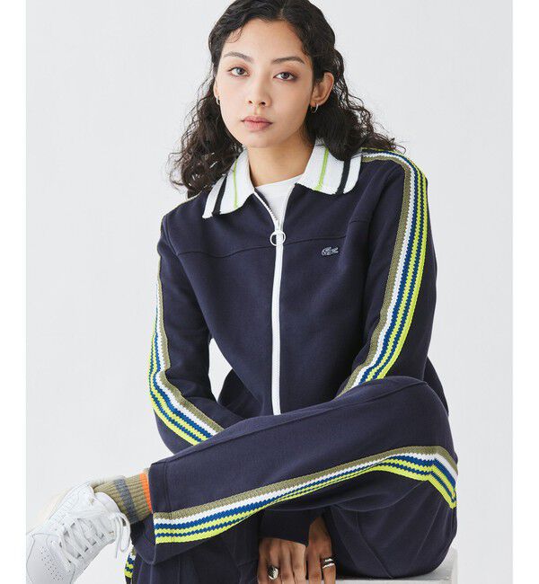 LACOSTE「ショルダーニットテーピング ショートトラックジャケット」|スウェット・ジャージ|