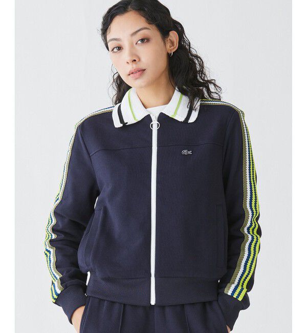 LACOSTE「ショルダーニットテーピング ショートトラックジャケット」|スウェット・ジャージ|