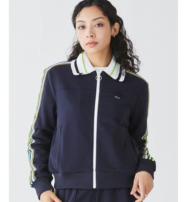 LACOSTE「ショルダーニットテーピング ショートトラックジャケット」|スウェット・ジャージ|