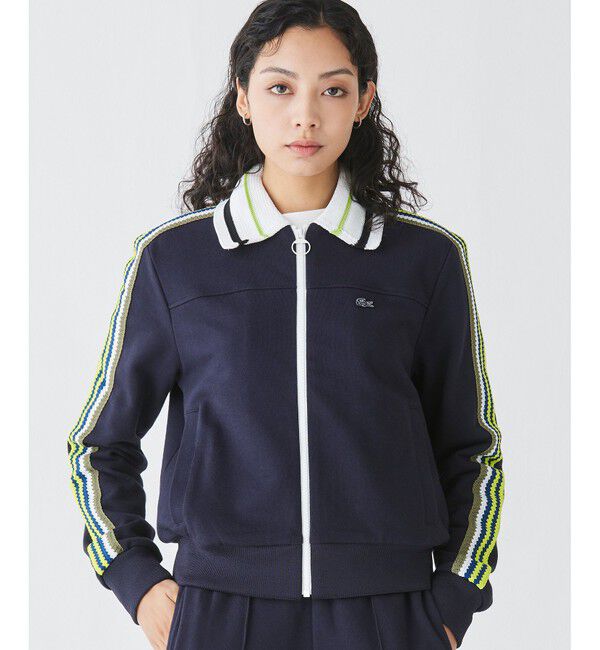LACOSTE「ショルダーニットテーピング ショートトラックジャケット」|スウェット・ジャージ|