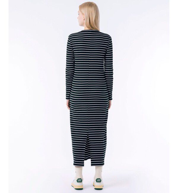 LACOSTE「コットンリブニットドレス / ニットワンピース / 無地 ボーダー」|ワンピース|