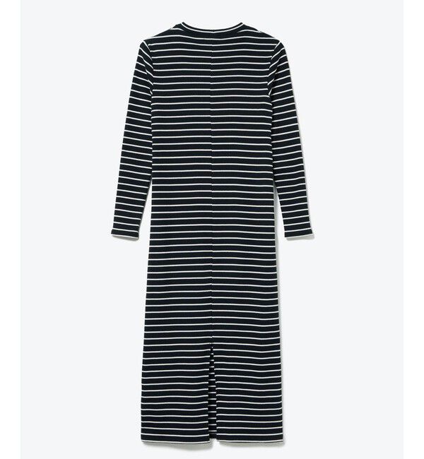 LACOSTE「コットンリブニットドレス / ニットワンピース / 無地 ボーダー」|ワンピース|