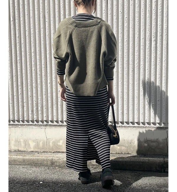 LACOSTE「コットンリブニットドレス / ニットワンピース / 無地 ボーダー」|ワンピース|