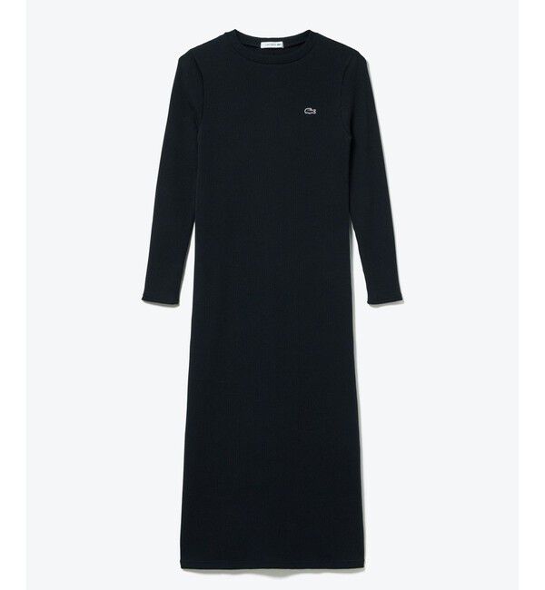 LACOSTE「コットンリブニットドレス / ニットワンピース / 無地 ボーダー」|ワンピース|
