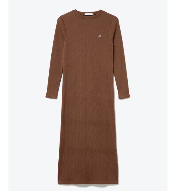 LACOSTE「コットンリブニットドレス / ニットワンピース / 無地 ボーダー」|ワンピース|