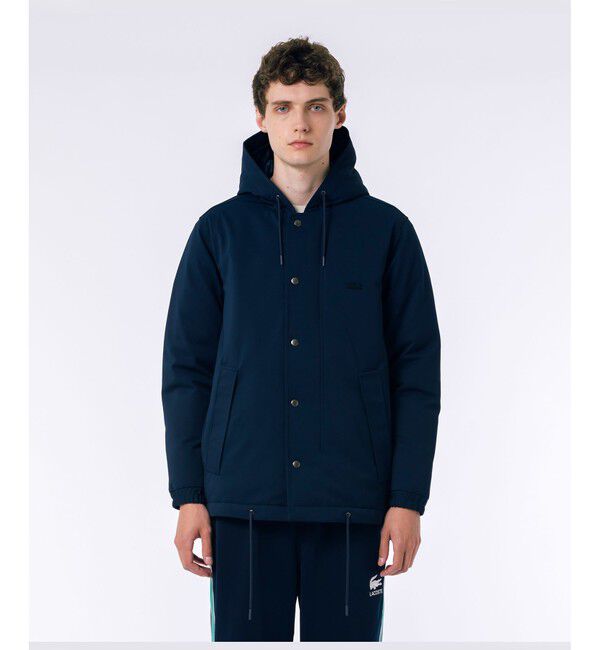 LACOSTE「RDS認証ダウン 耐水透湿メンブレン バルーンシルエット ボリューム ピケダウンジャケット / フーディ」|ダウン|ダークネイビー