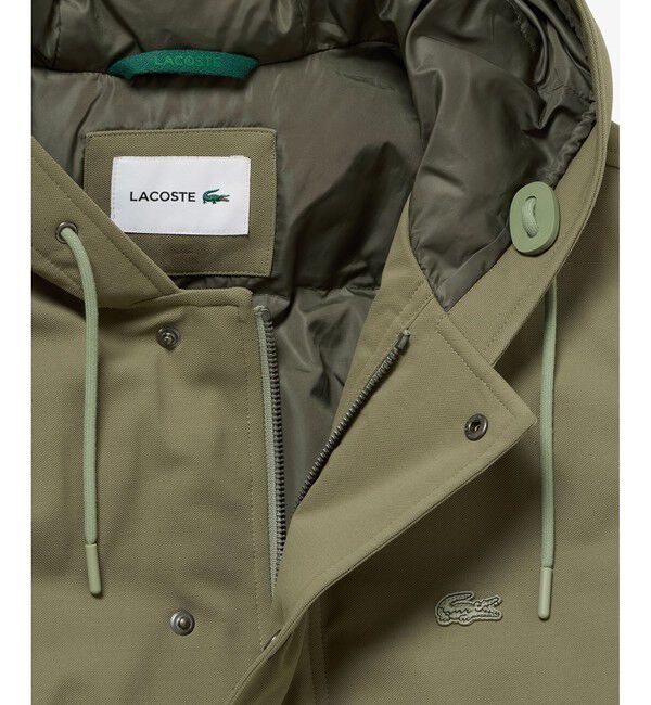 LACOSTE「RDS認証ダウン 耐水透湿メンブレン バルーンシルエット ボリューム ピケダウンジャケット / フーディ」|ダウン|