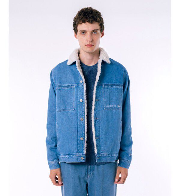 LACOSTE「ボアライニングデニムジャケット」|ブルゾン・スタジャン|ライトインディゴブル