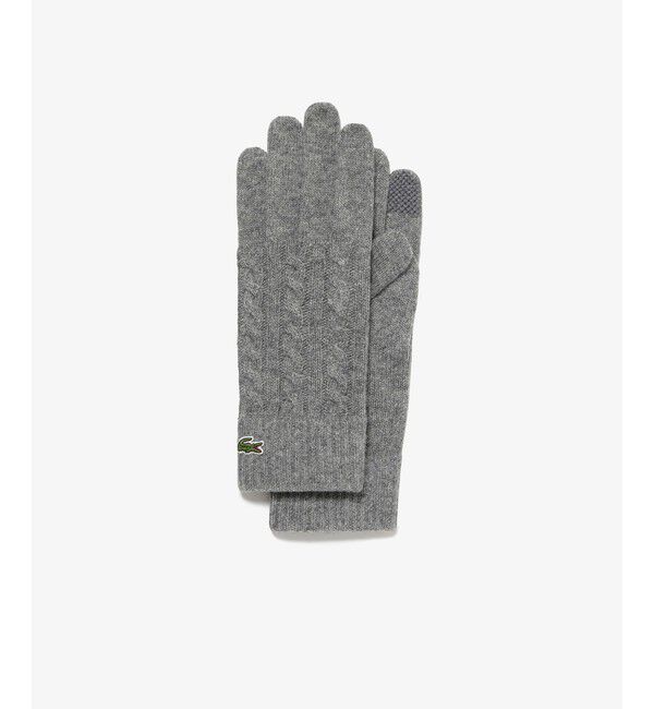 LACOSTE「ケーブルニットグローブ」|手袋|