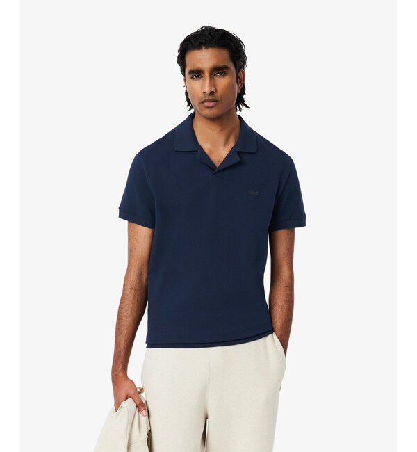 LACOSTE「オープンカラーポロシャツ」|ポロシャツ|ネイビー