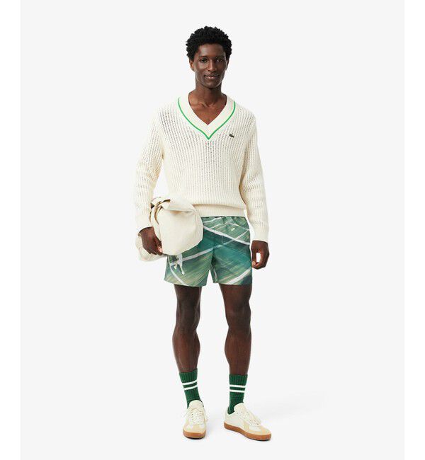 LACOSTE「テニスマッチプリントスイムショーツ」|スポーツ|