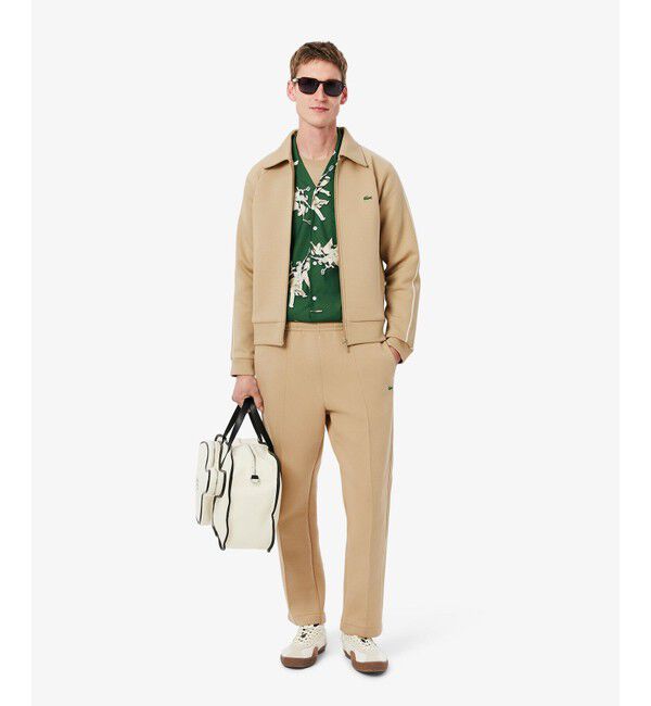 LACOSTE「ショルダーテーピングダブルフェイススェットブルゾン」|カーディガン|