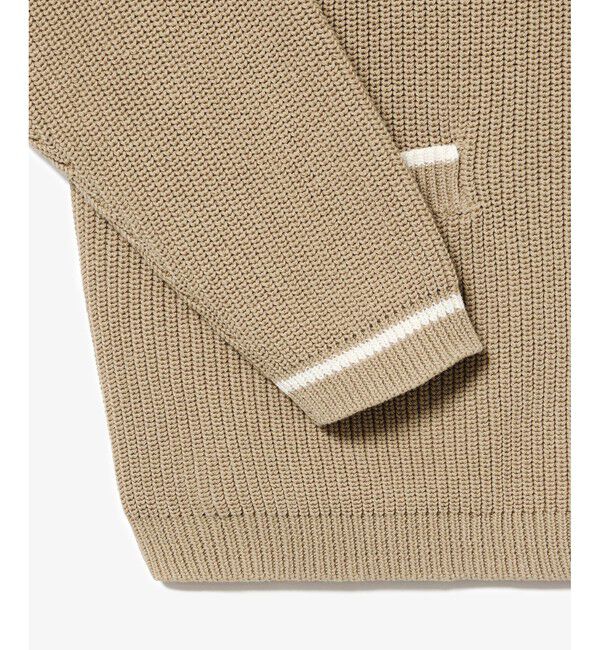 LACOSTE「ジップアップローゲージニットブルゾン」|カーディガン|