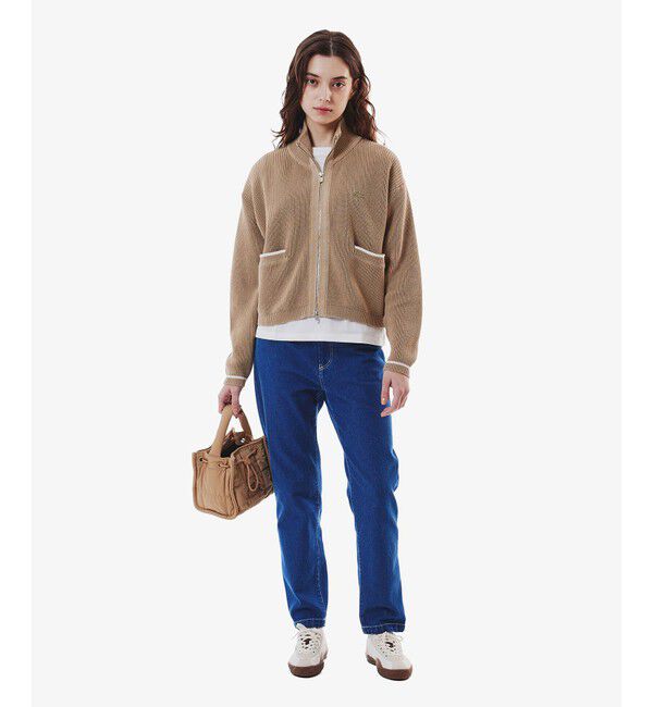 LACOSTE「ジップアップローゲージニットブルゾン」|カーディガン|
