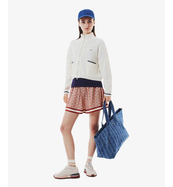 LACOSTE「ジップアップローゲージニットブルゾン」|カーディガン|