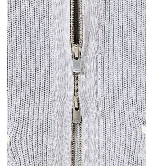 LACOSTE「ジップアップローゲージニットブルゾン」|カーディガン|