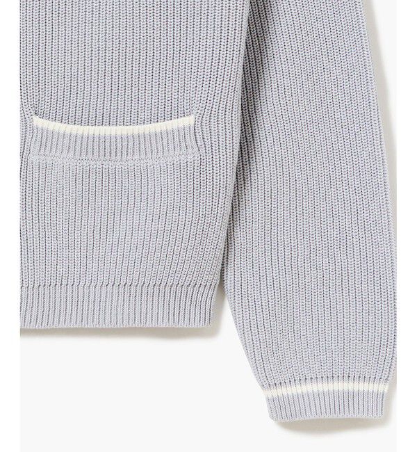 LACOSTE「ジップアップローゲージニットブルゾン」|カーディガン|