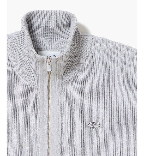 LACOSTE「ジップアップローゲージニットブルゾン」|カーディガン|