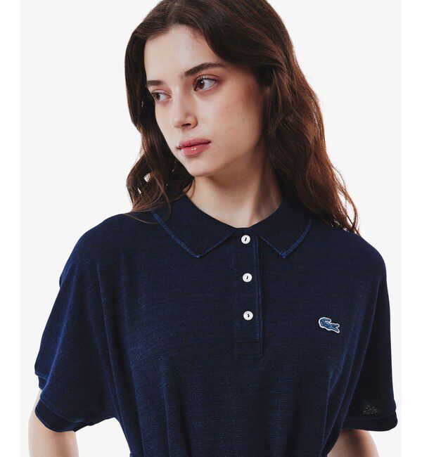 LACOSTE「インディゴ 鹿の子ポロドレス マキシ丈ワンピース フレア Iライン」|ワンピース|