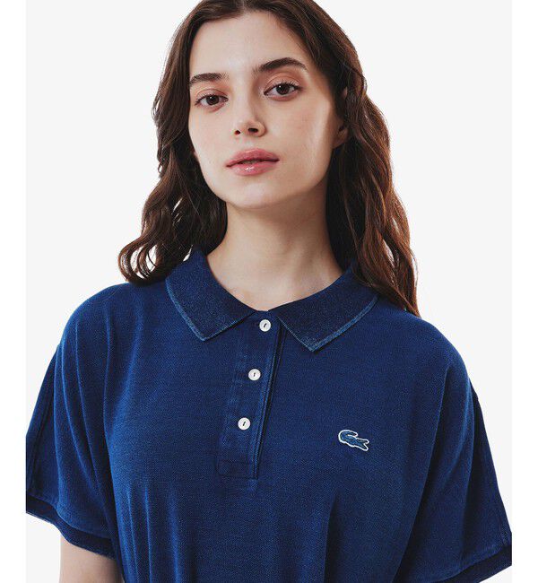 LACOSTE「インディゴ 鹿の子ポロドレス マキシ丈ワンピース フレア Iライン」|ワンピース|