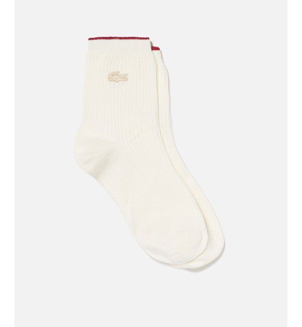 LACOSTE「レーヨン＆シルク混ショートソックス」|ソックス|オフホワイト