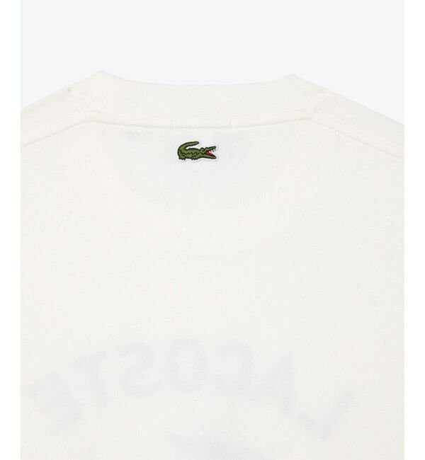 LACOSTE「ヘビーウェイト アーチネームカレッジロゴプリント 半袖Tシャツ」|Tシャツ・カットソー|