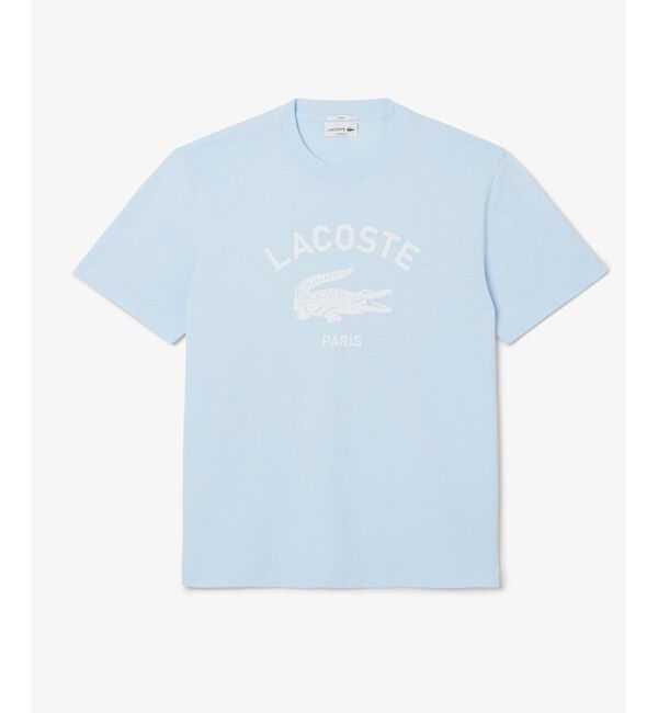 LACOSTE「ヘビーウェイト アーチネームカレッジロゴプリント 半袖Tシャツ」|Tシャツ・カットソー|