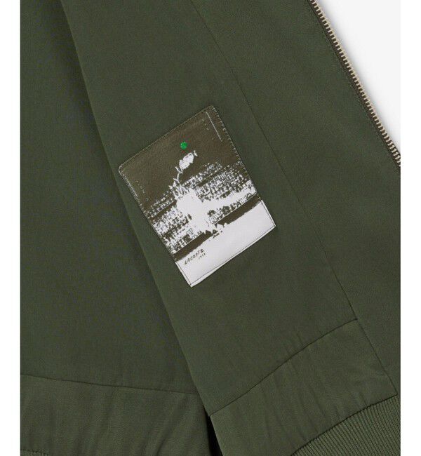 LACOSTE「配色ライン レイヤードジャケット ジップアップブルゾン」|ブルゾン・スタジャン|