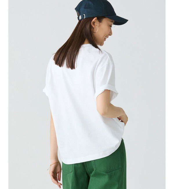 LACOSTE「ワニロゴプリーツオーバーサイズフィットTシャツ」|Tシャツ・カットソー|