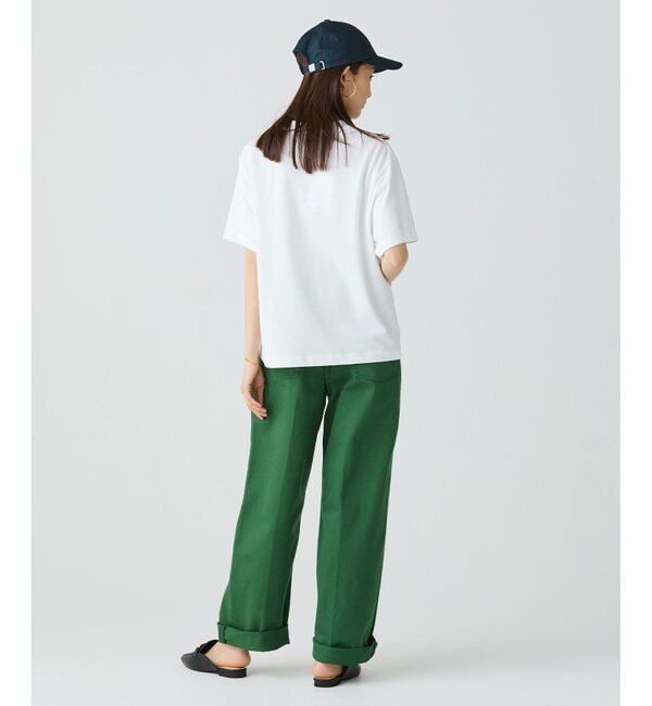 LACOSTE「ワニロゴプリーツオーバーサイズフィットTシャツ」|Tシャツ・カットソー|