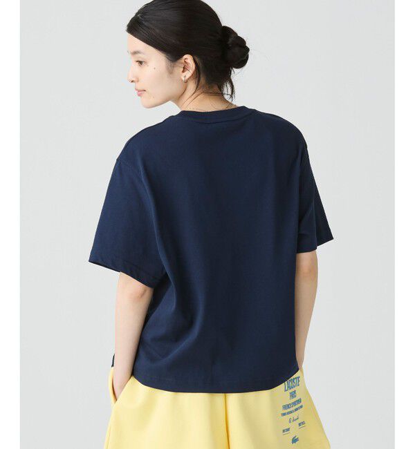 LACOSTE「ワニロゴプリーツオーバーサイズフィットTシャツ」|Tシャツ・カットソー|