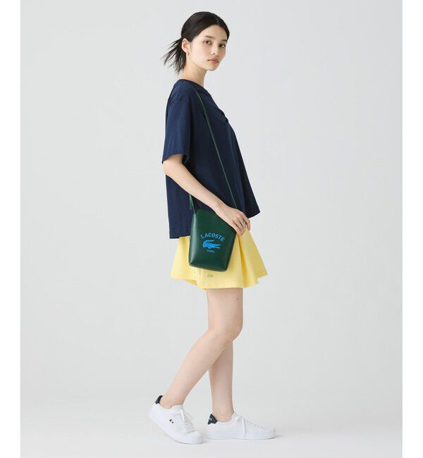 LACOSTE「ワニロゴプリーツオーバーサイズフィットTシャツ」|Tシャツ・カットソー|