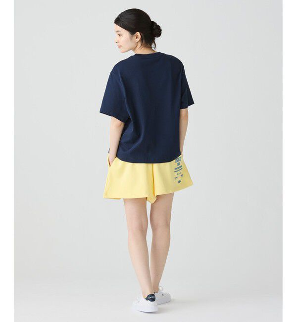 LACOSTE「ワニロゴプリーツオーバーサイズフィットTシャツ」|Tシャツ・カットソー|