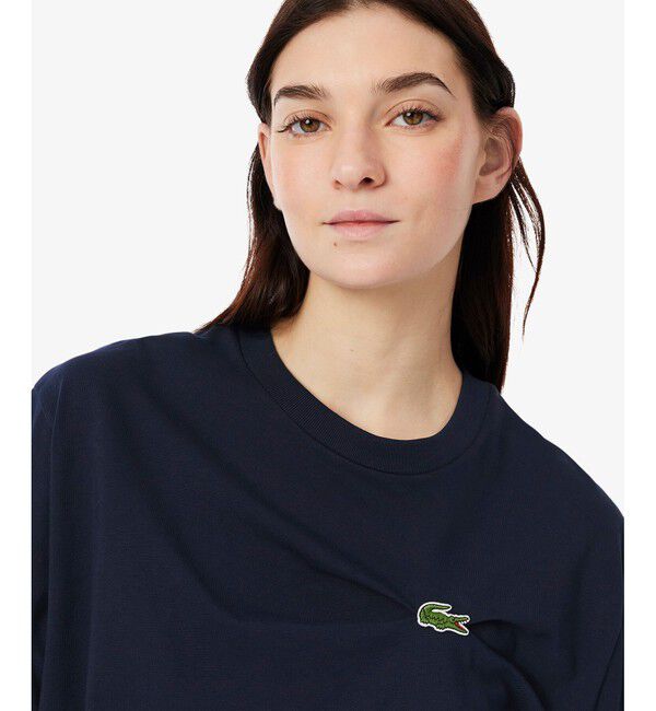 LACOSTE「ワニロゴプリーツオーバーサイズフィットTシャツ」|Tシャツ・カットソー|