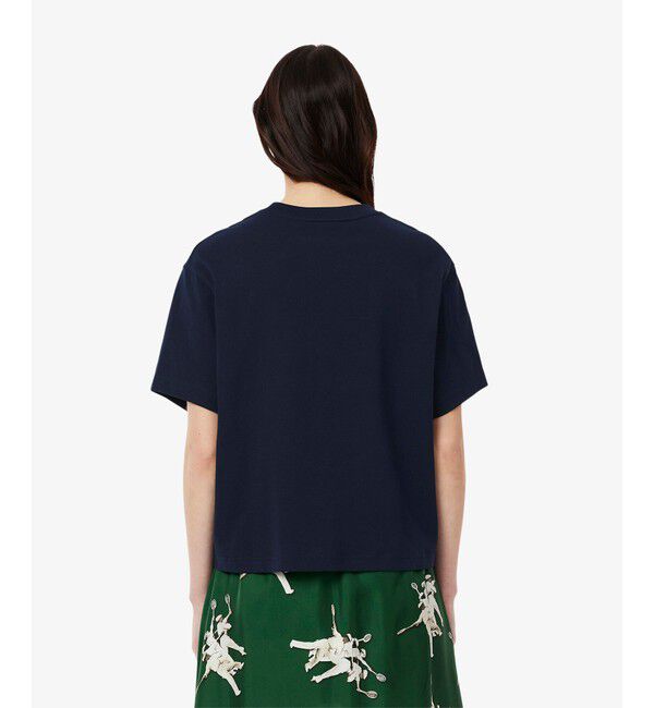 LACOSTE「ワニロゴプリーツオーバーサイズフィットTシャツ」|Tシャツ・カットソー|