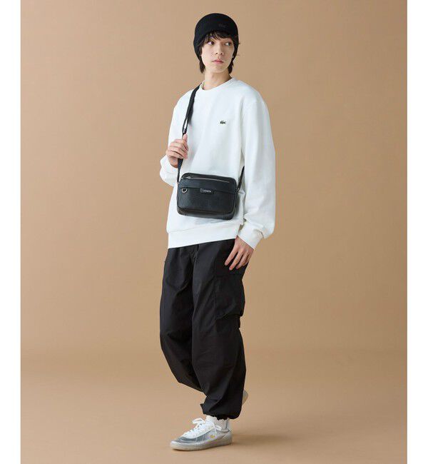 LACOSTE「オシアン レザーレポーターバッグ」|ショルダー・メッセンジャー|